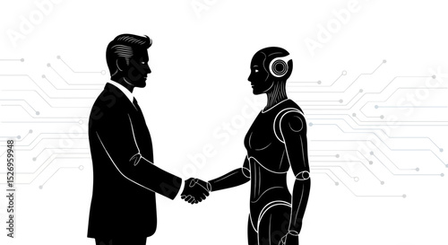 Human and Robot Collaboration A Conceptual Illustration of Partnership and Technological Advancement in Business and Future Interactions with Artificial Intelligence