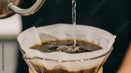 pouring water into glass