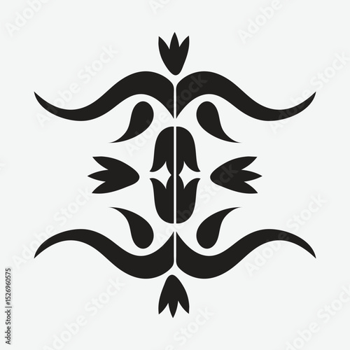 Black Ornate Floral Pattern and Graphic art