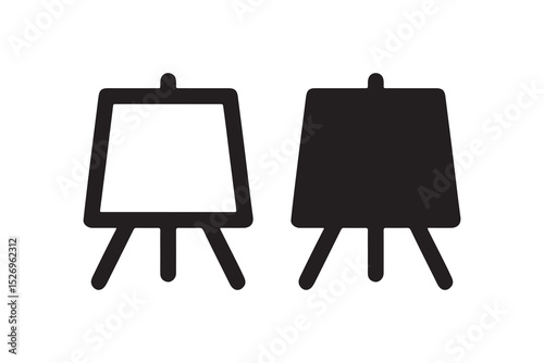 Two minimalist black and white easels in simple design.
