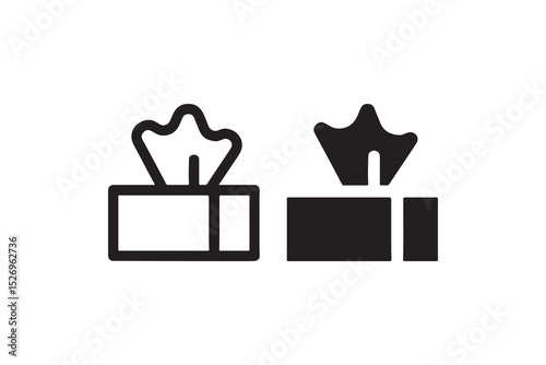 Simple icon of tissue boxes in black and white design.