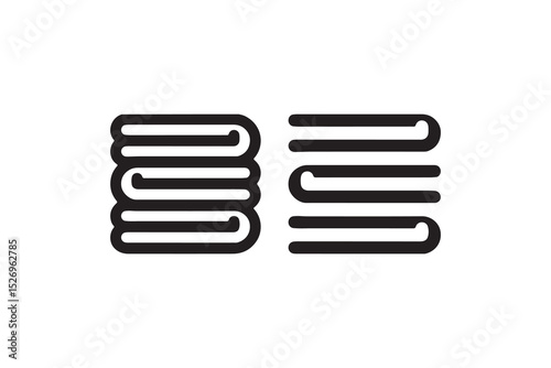 Minimalist black and white towel design with stacked lines.