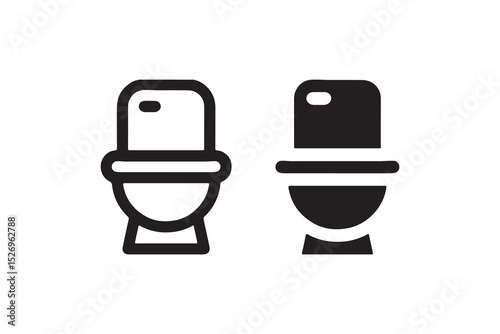 Male and female icons representing restroom signs on a white background.