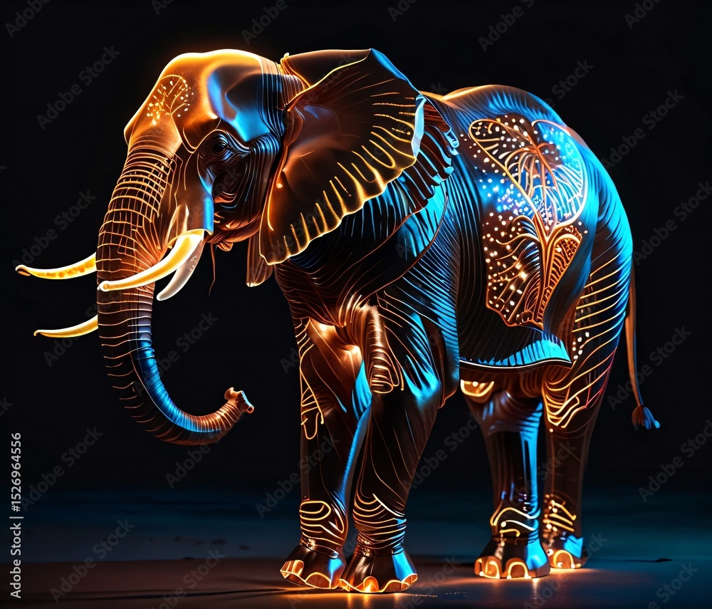 Fototapeta premium The elephant shines light