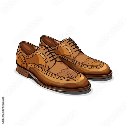 2D flat Brogues illustration vector, isolated on a white background.