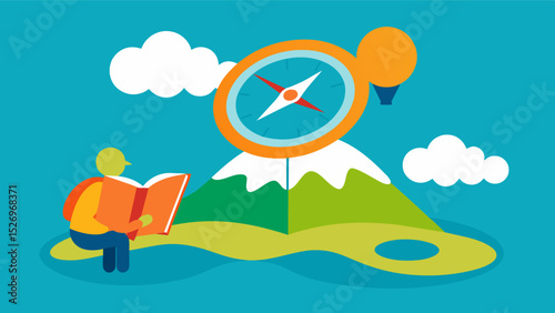 Learning to navigate using a map and compass on a orienteering course exercises the brains spatial awareness and mapping skills.. Vector illustration