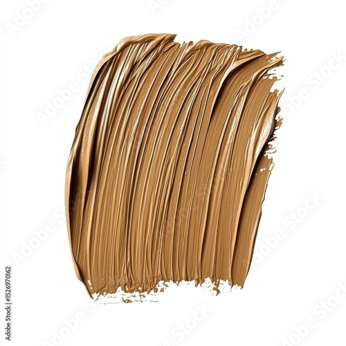 The texture of a paint brush is evident in the shape and stroke of this artistic gouache template, which features a smear and is characterized by a neutral painting element in brown color, forming a