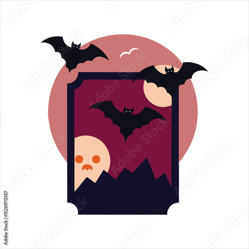  Dusty Halloween Bat Poster Vector Design