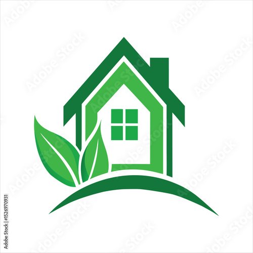 Green House Logo Design for Real Estate