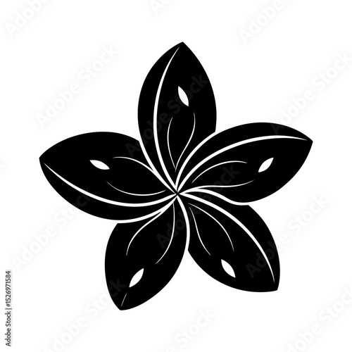 frangipani with fragrant petals silhouette vector art