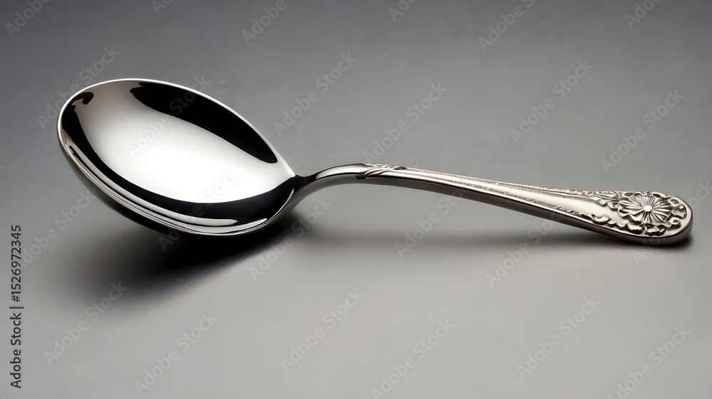 silver spoon on white background silver spoon on white background