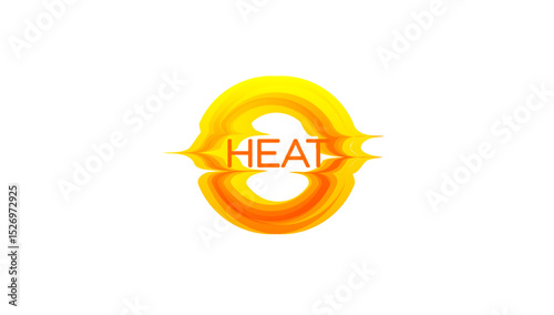 Sun logo with hot solar energy waves. Bright abstract sunrise emblem for eco branding, summer promotions, climate tech, energy startups, or sunny product identity. Vector illustration