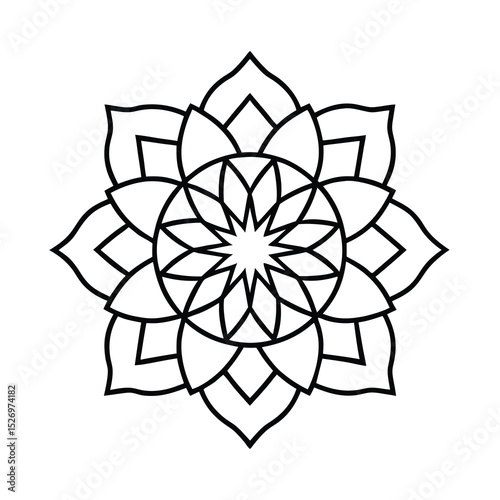 Mandala vector illustration line art 