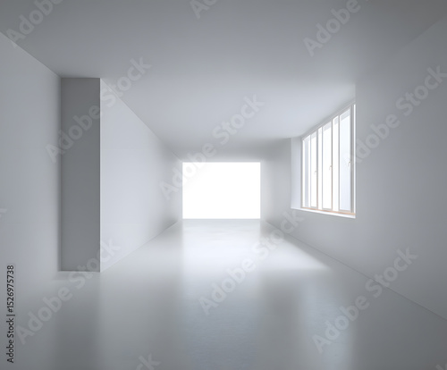 Wallpaper Mural Modern minimalist interior design featuring bright window light in a spacious white room with clean lines and a sleek floor Torontodigital.ca