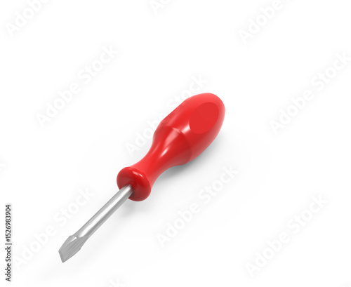 3d visualization, tool and hardware for repair. screwdriver, bolts, nuts.