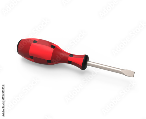 3d visualization, tool and hardware for repair. screwdriver, bolts, nuts.