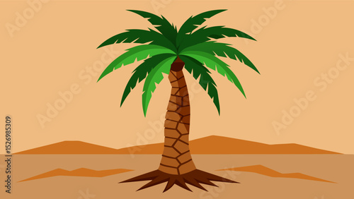 A weathered palm bearing deep grooves and crevices from years of tilling the arid cracked soil.. Vector illustration
