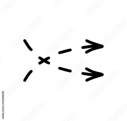 two arrows dashed 