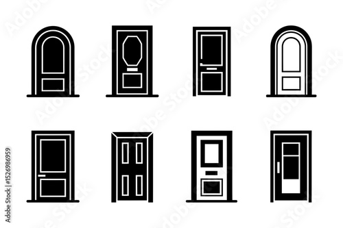 Collection of various door styles for architecture
