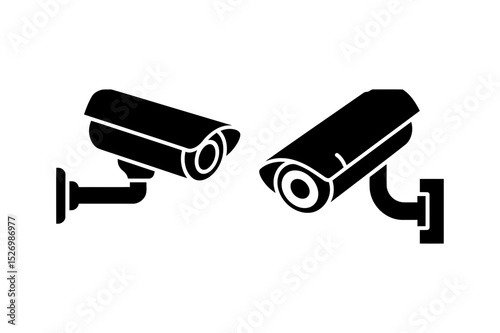 Security camera surveillance system vector graphic
