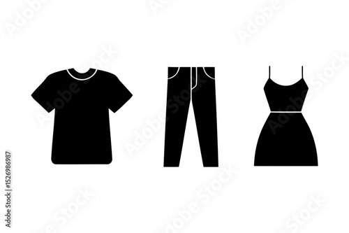 Clothing apparel fashion t shirt pants and dress
