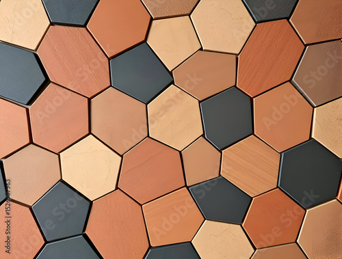 Hexagon Tile Pattern: Earthy Tones & Modern Design