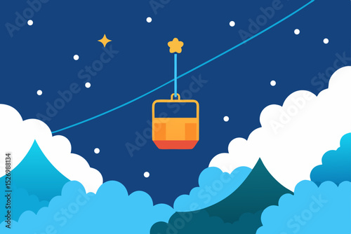 Night Sky Cable Car Ride A Dreamy Mountaintop Journey