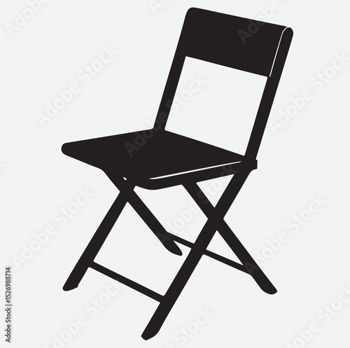 a folding chair silhouette vector art illustration, chair isolated on white
