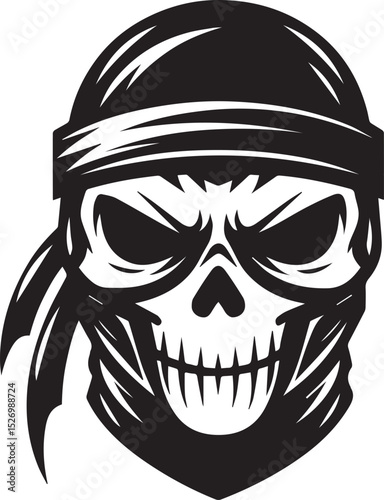 Skull Ninja Warrior Vector Illustration Deadly Design