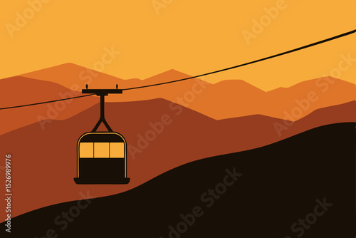 Mountaintop Cable Car Ride A Silhouette Sunset Adventure