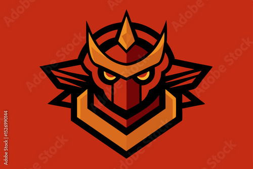 Fiery Samurai Robot Esport Logo Design Concept