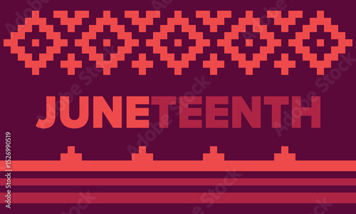 Juneteenth Independence Day. Freedom or Emancipation day. Annual american holiday, celebrated in June 19. African-American history and heritage. Poster, greeting card, banner and background. Vector