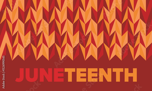 Juneteenth Independence Day. Freedom or Emancipation day. Annual american holiday, celebrated in June 19. African-American history and heritage. Poster, greeting card, banner and background. Vector