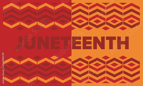 Juneteenth Independence Day. Freedom or Emancipation day. Annual american holiday, celebrated in June 19. African-American history and heritage. Poster, greeting card, banner and background. Vector
