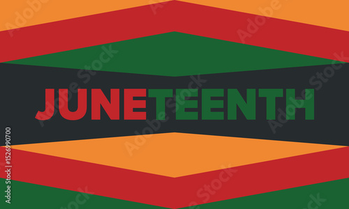 Juneteenth Independence Day. Freedom or Emancipation day. Annual american holiday, celebrated in June 19. African-American history and heritage. Poster, greeting card, banner and background. Vector