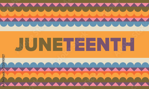 Juneteenth Independence Day. Freedom or Emancipation day. Annual american holiday, celebrated in June 19. African-American history and heritage. Poster, greeting card, banner and background. Vector