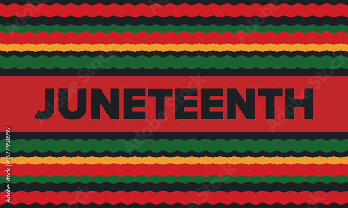 Juneteenth Independence Day. Freedom or Emancipation day. Annual american holiday, celebrated in June 19. African-American history and heritage. Poster, greeting card, banner and background. Vector