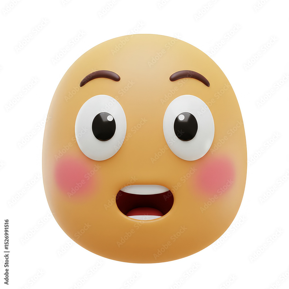 Fototapeta premium Surprised 3 d emoticon