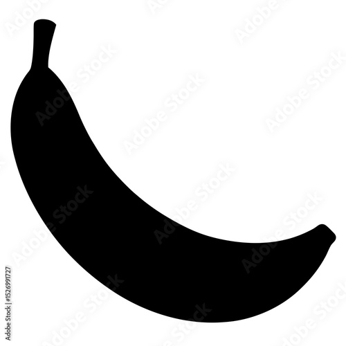 illustration of a banana silhouette icon on white background
