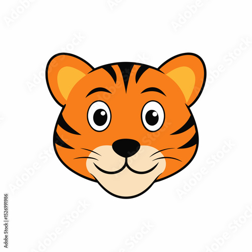 Cute tiger head vector 