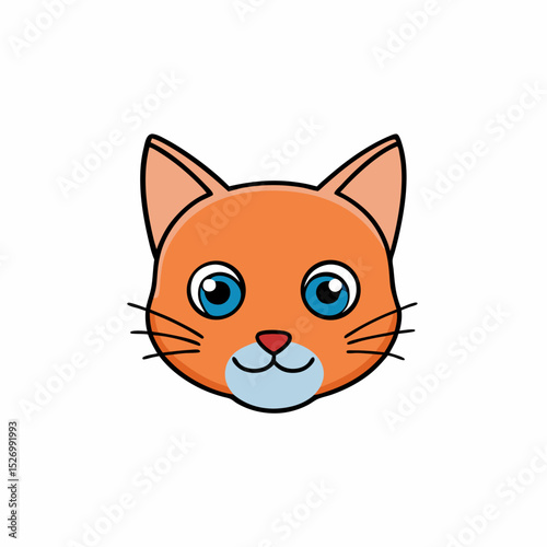 Cute cat head vector 