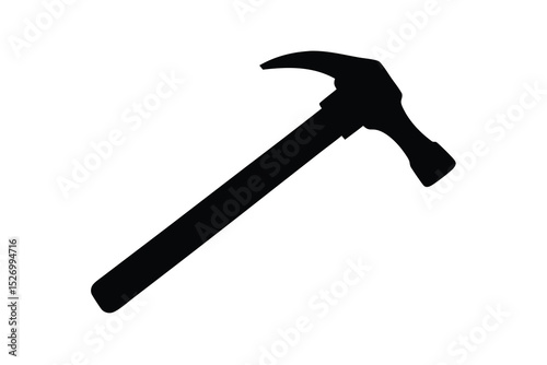 Wallpaper Mural Black Silhouette of a Claw Hammer Tool on a White Background Torontodigital.ca