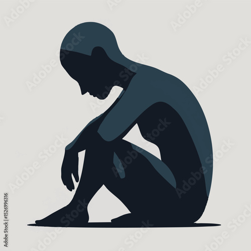 Fear vector. Abstract emotional weight in symbolic shadow form.