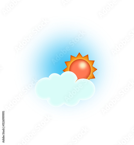 Weather icon showing clouds with sun, representing partly cloudy or sunny intervals, perfect for weather forecasting, digital applications, and climate visuals.