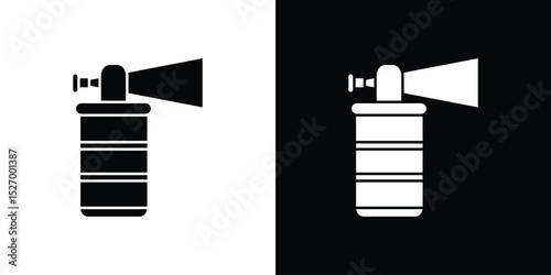 Air horn icon in flat version on black and white background