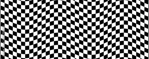 Black and white checkered pattern. Chess pattern. Black and white checkered background. 3D checkered wallpaper. vector illustration