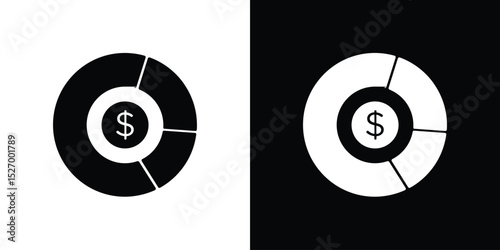 Asset allocation icon in flat version on black and white background