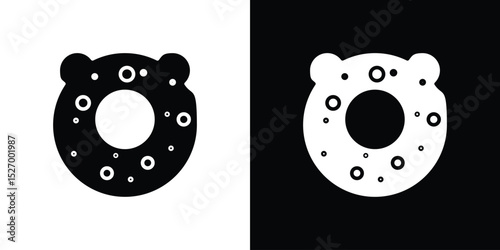 Baby orthopedic pillow icon in flat version on black and white background
