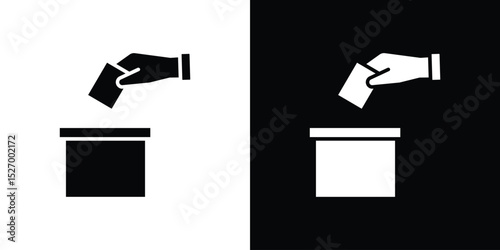 Ballot icon in flat version on black and white background
