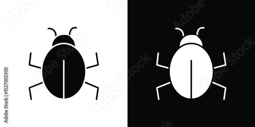 Bugs icon in flat version on black and white background